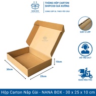 Size 30x25x10 cm - Combo 10 Thùng Hộp Carton Nắp Gài Trơn Đóng Hàng Hộp Đóng Hàng Ship Cod