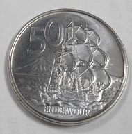 New Zealand 50 cents coin 2009 featuring Queen Elizabeth II