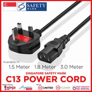 Singapore Safety Mark Approval Power Cord C13 AC Power Cable 3 Pin UK Plug Extension Cable Cord Adapter UK SG Computer
