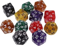 12Pcs D24 D30 Dice Set Dies Numeral for D&D MTG