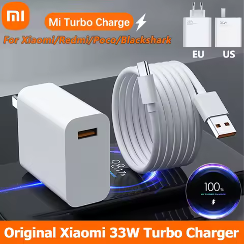 Original Xiaomi 33W Charger Fast Turbo Charge 6A Type C Cable For Redmi Note 13 12 11 K40 Poco F3 X3