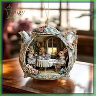 {U&Y} Easter Home Decor Items In Teacup Warm Home 2d Acrylic Pendant Backpack Pendant Car [ZKM]