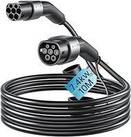 QIAO EV Charging Cable Type 2 7.4KW 10M 32A Single Phase Electric Vehicle Type 2 to Type 2 IEC 62196