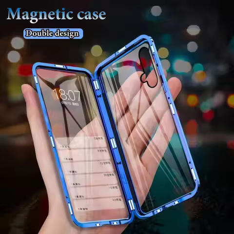 Magnetic Metal Phone Case For Huawei Honor 30 Pro Plus Cases Double Glass Bumper Honor 30s 20 Lite 1