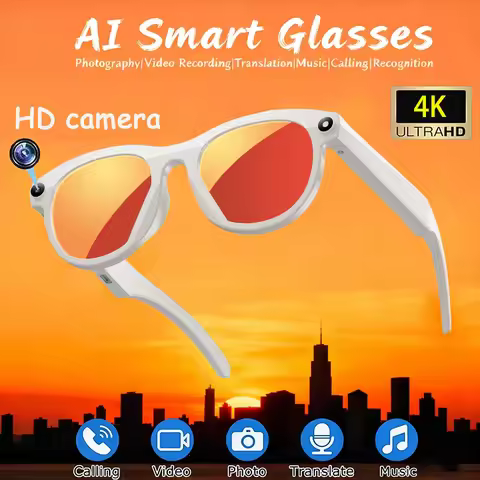 2025 New 4K Smart AI Glasses 800W pixel AI Shooting Camera HD Photo Video Voice Call Translation Blu