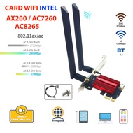 INTEL WIFI CARD AC7260 AC8260 AX200 for PC High Speed with WIFI5 WIFI6 Standard HEATSINK and Bluetoo