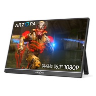 ARZOPA 16.1'' 144Hz Portable Gaming Monitor, 100% sRGB, 1080P HDR with USB 3.1 HDMI Laptop Computer Monitor for Switch, PlayStation, Xbox, PS5, Mac