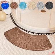 MAIAL Bath Mat, Cobblestone Thickened Bathroom Floor Mat, Soft Absorbent Curved Shower Doormat