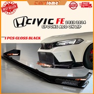 HONDA CIVIC FE 2022 2023 2024 SPOONS FRONT DIFFUSER LIP CIVIC FE LIPS 1PC Gloss Black