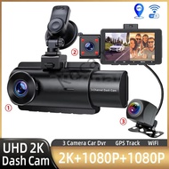 3 Channel Dash Cam Front + Inside + Rear Three Way Car Dash Camera With GPS0 WiFi IR Night Vision Ca