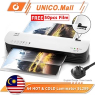UNICO Laminated Machine SL299 A4 Size Hot and Cold Lamination 2 Roller System Photo Laminator Mesin