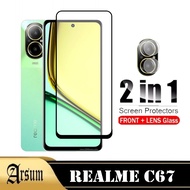 LAYAR 2-in-1 Tempered Glass Screen Package for REALME C67 Free Tempered Glass Camera