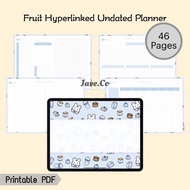 Notability / GoodNotes Fruit Hyperlinked Undated Planner / Habit Tracker / Monthly & Daily Planner /