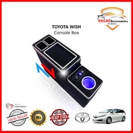 Toyota Wish Center Storage Armrest Console Box Compartments Piano Black Interior Accessories