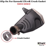 Slip On For Kawaski ZX10R 2011-2021 Motorcycle Exhaust Pipe Escape Crush Gasket Middle Tube Link Pipe Gasket Eliminator