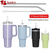 LUOLRV 1Pcs Cup Straw, Drinking Straight Bent Stainless Steel Straws, Durable Silver Reusable 6mm 8mm Replacement Straw for  30oz 40oz Tyeso Cup