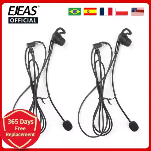 2PCS EJEAS Referee In-ear Earphones for FBIM V4CPlus V6C Judge Ear Intercom Headset