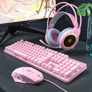 №⊙☾Original Inplay STX540 Mouse and Headset Combo Gaming Keyboard[black/white/pink