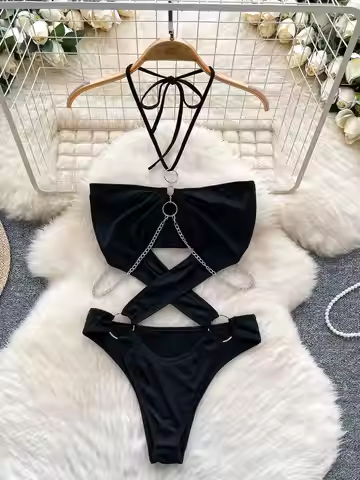 Women's Black Gothic Jumpsuits Vintage Off Shoulder Hollow Out Overalls Sleeveless Exotic Playsuits 