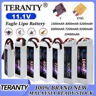 TERANTY 3S 11.1V LiPo Battery 1500/3000/5200/6500/7200/9200/10400mAh Deans T Connector XT60 For RC C