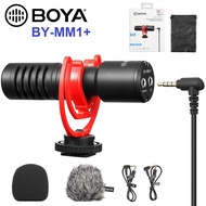 BOYA BY-MM1+ Plus Super Cardioid Condenser Shotgun Microphone Video Audio Record Vlog Mic Adapter VideoMicro for iPhone iPad Android Mobile Phone Smartphone / DSLR Camera