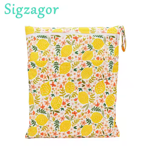 [Sigzagor]1 Wet Dry Bag With Two Zippered Baby Diaper Nappy Bag Waterproof Swimmer Retail Wholesale 