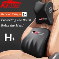 Toyota GR Car Headrest Car Lumbar Support Model High-Quality Memory Cotton Material Neck Pillow For Vios Raize Wigo Rush Veloz Yaris Ativ GR Sport TRD Accessories