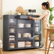 Rak Kabinet Dapur Carbon Steel Kitchen Storage Cabinet Multi-layer Organizer Grey  Oven Shelf  Rak D