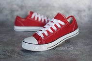 SIZE37-45 รองเท้ายี่ห้อLEO สไตส์Converse รองเท้าผ้าใบรุ่น955 สีแดง เชือกขาว