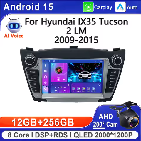 Android 15 Car Radio Player Carplay Multimedia WIFI Bluetooth for Hyundai IX35 Tucson 2 LM 2009-2015