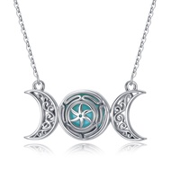 PROESS Goddess Necklace 925 Sterling Silver Medusa/Hecate/Nefertiti Necklace Amulet Witchcraft Jewel