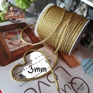 3mm 90cm 1pcs Rope Gold Spiral (Many Colors To Choose From) Size 3 Mm Quantity 1y