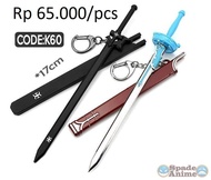 Gantungan kunci pedang kirito dan asuna sword art online /spade anime
