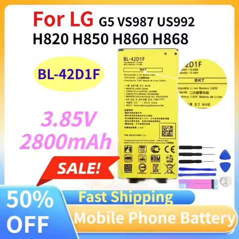 2800mAh 3.85V BL-42D1F Mobile Phone Battery for LG G5 VS987 US992 H820 H850 H860 H868 Replacement Ba