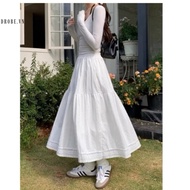 2-Layer A-Line Long Skirt, Vintage Lace Skirt
