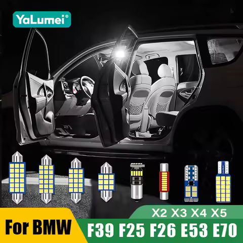 For BMW X2 X3 X4 X5 F39 F25 F26 E53 E70 12v Car LED Bulbs Interior Dome Reading Lamp Vanity Mirror T
