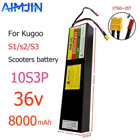 10S3P Li-ion Rechargeable Battery Pack Suitable for Electric Scooter Battery Kugoo S3, S3 Pro 36V 80
