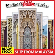 Islamic Style Muslim Door Background DIY PVC Sticker Pintu Sticker Door Frame Decorative Wallpaper Sticker