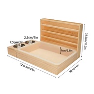 【NEW】 Wooden Rabbit Hay Feeder With Litter Box Bunny Hamster Manger Feeder Hay Holder Food Dispenser