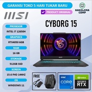 Laptop MSI Cyborg 15 RTX4050 6Gb Intel I7 Gen 12 Ram 16Gb Ssd 512Gb