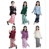 Baju Kurung Bunga Batik Budak Perempuan 1-12Tahun Baju Peplum Baby Girl Baju Muslimah Kanakkanak Baj