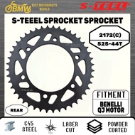 S-TEEL REAR SPROCKET 2172C (525-44T) | C45 STEEL | BENELLI / QJ MOTOR 500