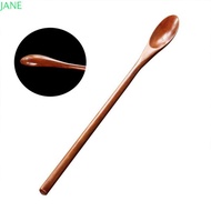 JANRY Wooden Spoon Handmade Kids Spoon Japanese Rice Soup Tableware Honey Tea Scoops