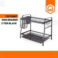 TOP-POINT STAINLESS STEEL DISH DRAINER 2TIER BLACK RAK PINGGAN DISH DRAINER STORAGE RACK