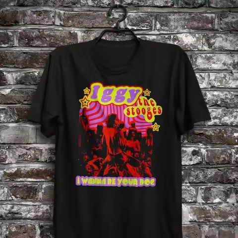 Iggy Pop The Stooges No Fun 1960s I Wanna Be Your Dog Heavy Metal Rock T Shirt