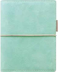 Filofax Domino Soft Organizer, Pocket Size, Duck Egg - Leather-Look, Soft Tactile Cover, Six Rings, Week-to-View Calendar Diary, Multilingual, 2024 (C022583-24)