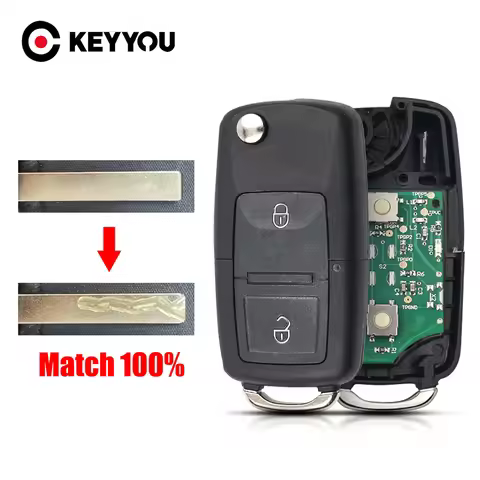 KEYYOU WIth Cutting Service 2 Button Remote Key 1J0959753AG for Seat Arosa Cordoba Ibiza Leon Toledo