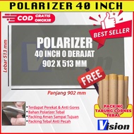 POLARIZER LCD LED SHARP AQUOS 40 INCH 0 DERAJAT BAGIAN LUAR ORIGINAL PAS UKURAN SHARP AQUOS 898*508M