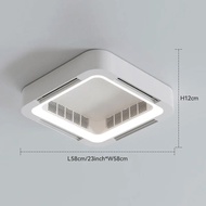 QINETE Invisible Bladeless Ceiling Fan Lamp 45W with Light Remote Control Without Blades DC LED Circ