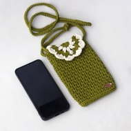 Tas HP rajut Azzurra Sling bag Selempang Premium / Dompet HP rajut cantik handmade